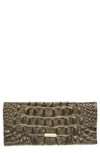 BRAHMIN VERONICA MELBOURNE CROC EMBOSSED LEATHER ENVELOPE WALLET