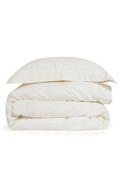 Pom Pom At Home Classico Hemstitch Cotton Sateen Duvet Cover Set, Queen In Ivory