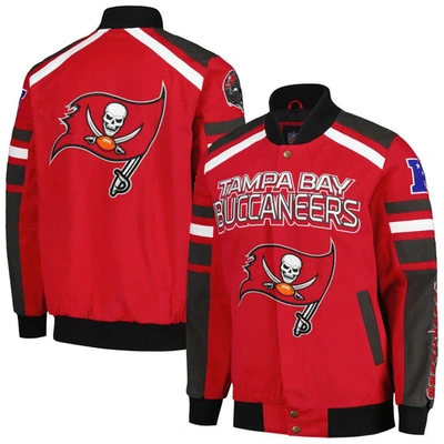 G-III SPORTS BY CARL BANKS G-III SPORTS BY CARL BANKS RED TAMPA BAY BUCCANEERS POWER FORWARD RACING FULL-SNAP JACKET