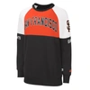 Starter Women's  Black, Orange San Francisco Giants Baseline Raglan Pullover Sweatshirt In Black