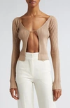 JACQUEMUS LA MAILLE PRAL RIB CARDIGAN