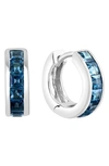 Effy Sterling Silver London Blue Topaz Huggie Hoop Earrings In Sterling Silver