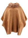Giovi Elegant Cape With Luxurious Fur Inserts