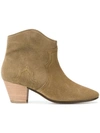 Isabel Marant Dicker 65 Olive Suede Ankle Boots In Neutrals