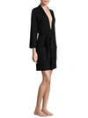 Natori Feathers Essentials Long Sleeves Wrap Robe With Belt In Black