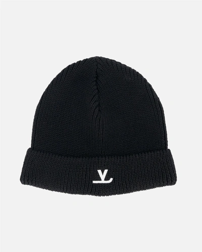 Vuarnet "v On Ski" Beanie In Merinos Wool In Black