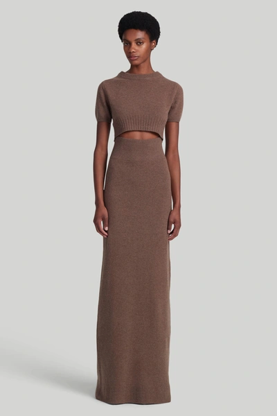 Altuzarra Mima Cutout Short-sleeve Cashmere Maxi Jumper Dress In Lark Melange