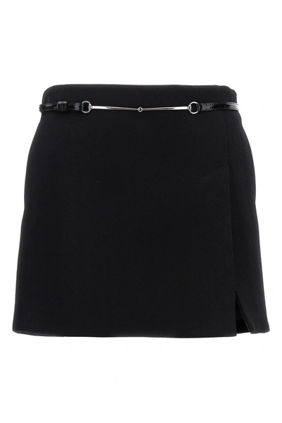 Gucci Women Clamp Belt Mini Skirt In Black