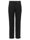 Tom Ford Metal Bar Detailed Straight-leg Pants In Black