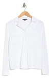 ADRIANNA PAPELL ADRIANNA PAPELL LONG SLEEVE BUTTON-UP UTILITY SHIRT