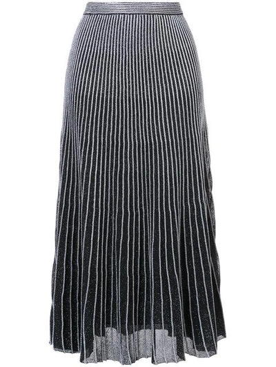 Proenza Schouler Striped Knitted Skirt In Blackwhite