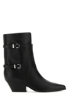 Sergio Rossi Black Leather Thalestris Ankle Boots In Black