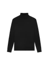 Pangaia Men's Regenerative Merino Wool Turtleneck Sweater — Black In Black