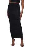 GOOD AMERICAN SUPER STRETCH RUCHED MAXI SKIRT