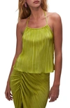 GOOD AMERICAN GOOD AMERICAN ALWAYS FITS PLISSÉ HALTER TOP