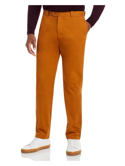 The Men's Store Mens Tailored Fit Work Wear Straight Leg Pants In Brown