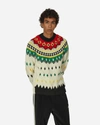 MONCLER JACQUARD WOOL AND ALPACA SWEATER OPTICAL WHITE