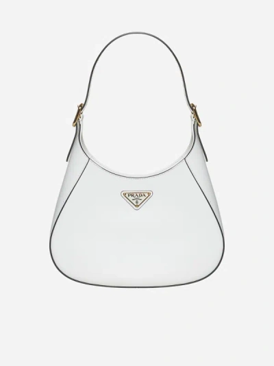 Prada Leather Shoulder Bag In White