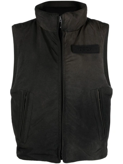 032c Funnel-neck Padded Gilet In Brown