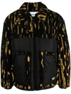 Ambush Multicolor Abstract-print Panelled Jacket In Yellow