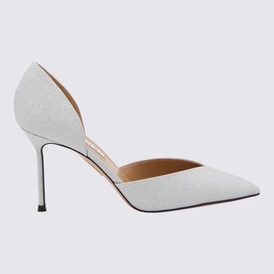 Aquazzura Silver-tone Leather Uptown Pumps