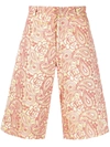 Bluemarble Embroidered Knee-length Wide Leg Shorts In Red