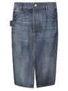 Bottega Veneta Denim Cotton Skirt In Blue