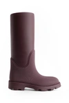Burberry Rubber Marsh Boots With Rounded Toe And Knee Length In Black