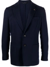 Colombo Wool Single-breasted Jacket In Blue