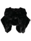 Comme Des Garçons Fur-design Cropped Blouse In Black