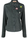 Cormio Katy Long-sleeved Denim Shirt With Patches In Indigo Blue