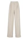 D Exterior Pressed-crease Flared Trousers In Beige