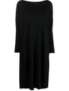 Daniela Gregis Oversized Wool Short Dress In Black