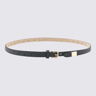 Dolce & Gabbana Black Leather Thin Belt