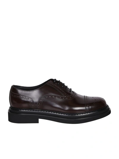 Dolce & Gabbana Lace-up Leather Brogues In Brown