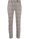 Dondup Prince Of Wales Check Cropped Trousers In Grey