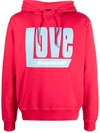 Dsquared2 Logo-print Drawstring Hood Hoodie In Red