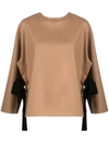 Erika Cavallini Terry-cloth Cape Blouse In Camel