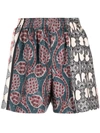 Erika Cavallini Silk Graphic-print Shorts In Multicolour