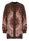 Etro Cardigan Con Motivo Jacquard In Brown