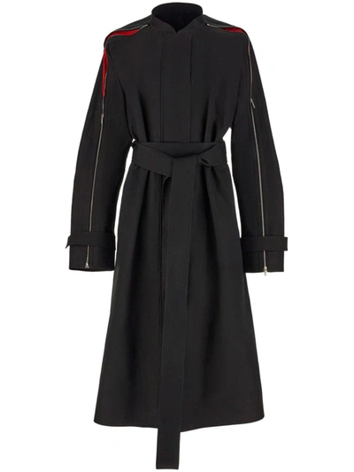FERRAGAMO SALVATORE FERRAGAMO ZIP-DETAIL COTTON BELTED TRENCH COAT