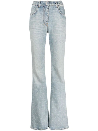 Givenchy 4g Logo Bootcut Jeans In Blue