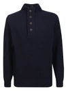 Barbour Wool Sweater With Buttons And Patches In Blue