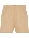 Gucci Logo-embroidered Bermuda Shorts In Beige