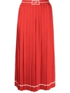 Gucci Ultra-fine Jacquard Wool Skirt In Red