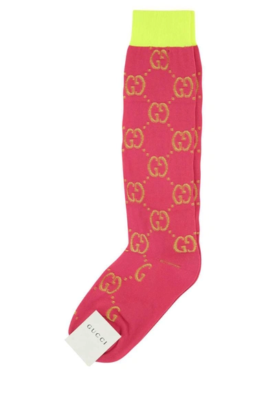 Gucci Gg Knit Socks In Printed
