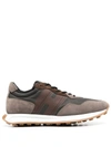 Hogan Panelled Lace-up Sneakers In Brown