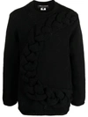 HOMME HOMME+ CABLE-KNIT CREWNECK SWEATER