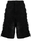 HOMME HOMME+ WOOL FAUX-SHEARLING BERMUDA