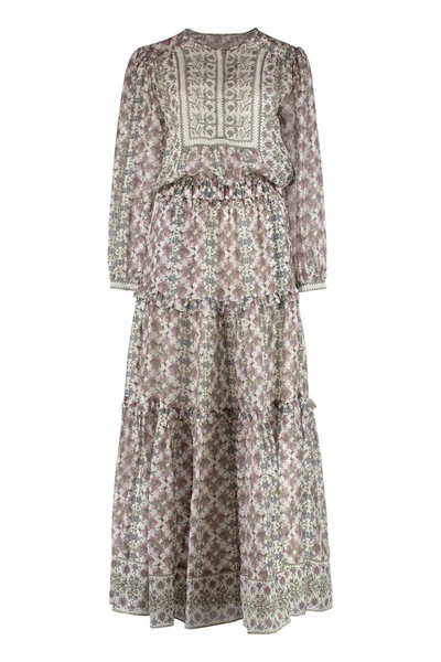 Isabel Marant Woman Maxi Dress Off White Size 10 Silk In Multi